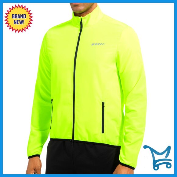 Men's X-Large Windproof Cycling Jacket Lightweight Water-Resistant Reflective